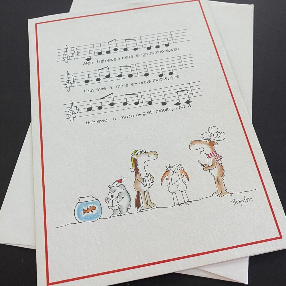 Vintage Recycle Paper Product‎ Sandra Boynton Christmas Card with Envelope